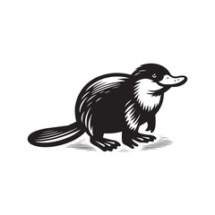 Tranquil Waters: Platypus Silhouette Set Depicting the Calm and Tranquility of Platypuses in Silhouette - Platypus Illustration - Platypus Vector
