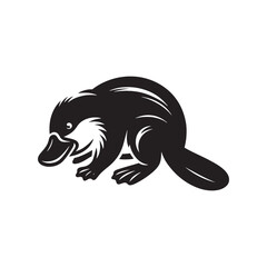 Dynamic Platypus Portraits: Silhouettes Capturing the Energetic and Dynamic Essence of Platypuses - Platypus Illustration - Platypus Vector
