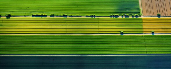 Farmland unfolds beneath in an aerial panorama, depicting the agricultural expanse from above.