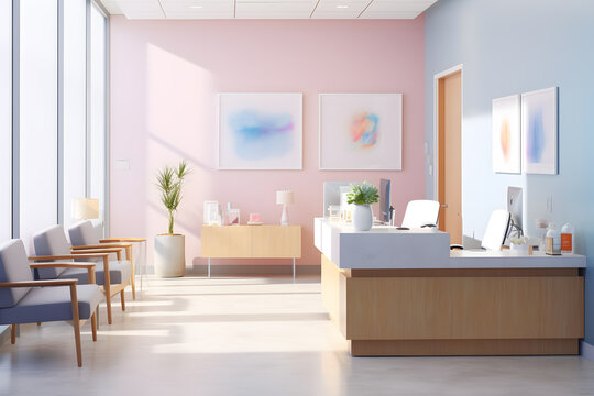Medical Office Reception with Soothing Colors