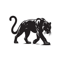 Moonlit Mystique: Panther Silhouette Ensemble Evoking the Mystical Aura of Panthers Roaming Under the Moonlight - Panther Illustration - Panther Vector
