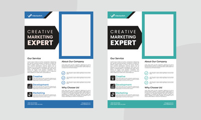 Obraz premium Corporate business flyer template design marketing, business proposal, promotion, advertise, publication, Corporate business flyer or annual report template design.