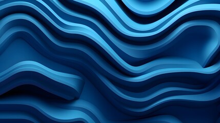 Abstract folded paper effect. Bright colorful blue background. Maze made of paper. 3d rendering