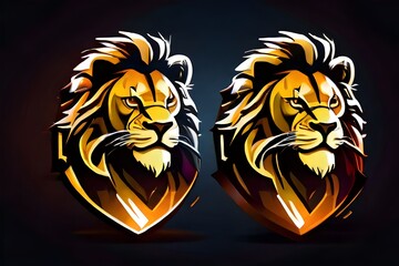 Naklejka premium lion head mascot