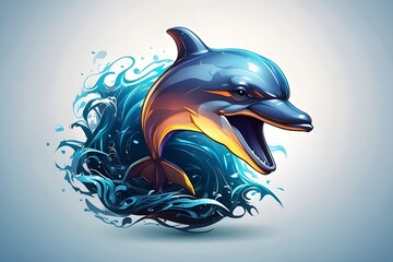 dolphin jumping out of the water illustration