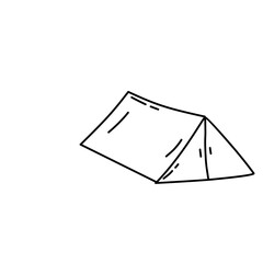 camping related vector illustration in doodle hand drawn style 