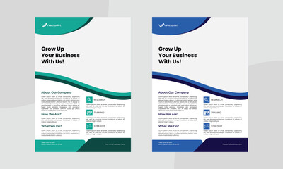 Corporate business flyer template design marketing, business proposal, promotion, advertise, publication,
Corporate business flyer or annual report template design.