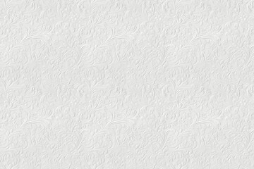 seamless pattern white paper craft embossing style, spring flower vine and floral, wallpaper background element, Ai Generated