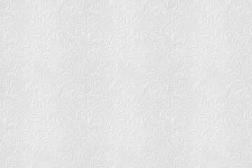 seamless pattern white paper craft embossing style, spring flower vine and floral, wallpaper background element, Ai Generated