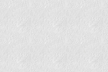 seamless pattern white paper craft embossing style, spring flower vine and floral, wallpaper background element, Ai Generated - obrazy, fototapety, plakaty