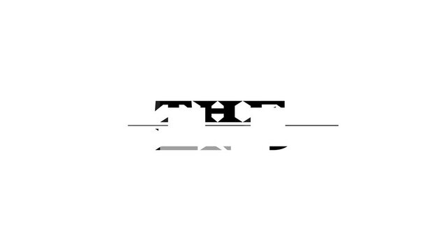 black and white the end video footage animation. minimalist 4k end video clip.