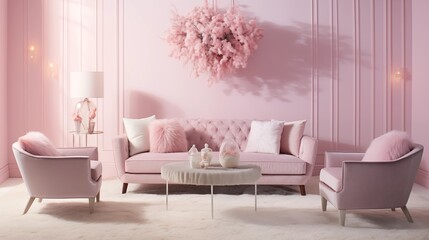lounge with rose quartz hues