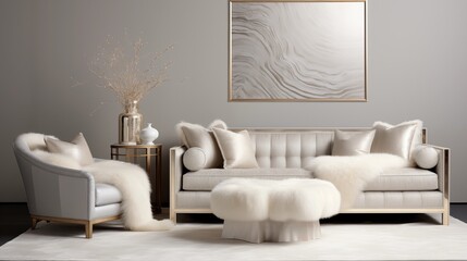 lounge with silken silver elegance