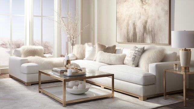 lounge with plush pearl tones