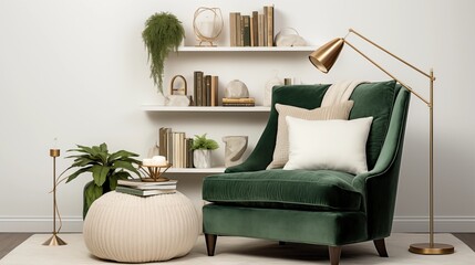 reading nook with velvet emerald vibes