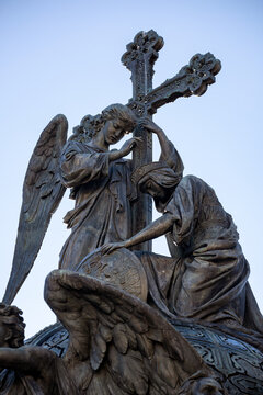 Monument Millennium of Russia, erected in 1862 on territory of the Kremlin of Veliky Novgorod