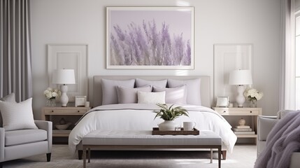 bedroom with a lavender lullaby theme