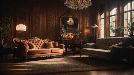 Luxury room with lots of lamps.