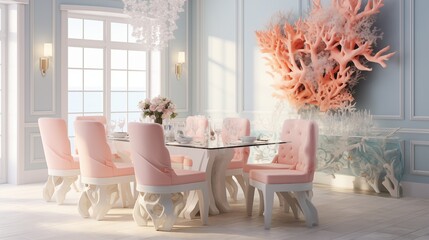 dining room with a coral reef symphony touch