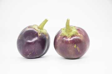 Eggplant or aubergine or brinjal isolated on white background.