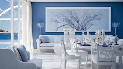 dining room with a sapphire sea touch