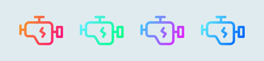 Engine line icon in gradient colors. Machine signs vector illustration.