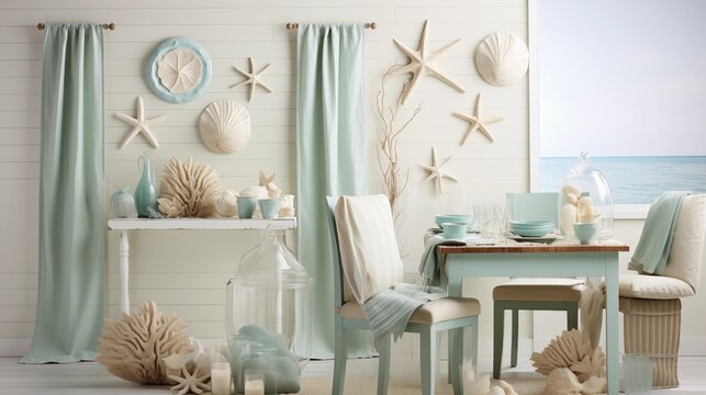 dining room with seashore serenity accents