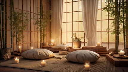 meditation room into a tranquil bamboo retreat