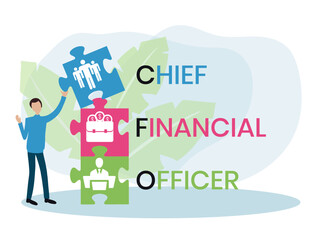 CFO - Chief Financial Officer acronym. business concept background. vector illustration concept with keywords and icons. lettering illustration with icons for web banner, flyer, landing page