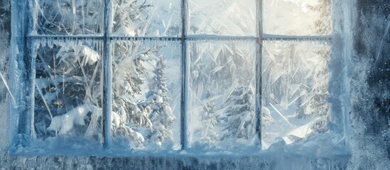 Icy window backdrop