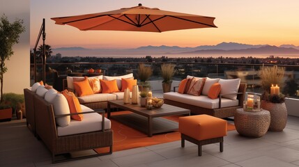 Turn a rooftop into a sunset horizon lounge