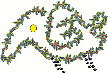 christmas wreath on a white