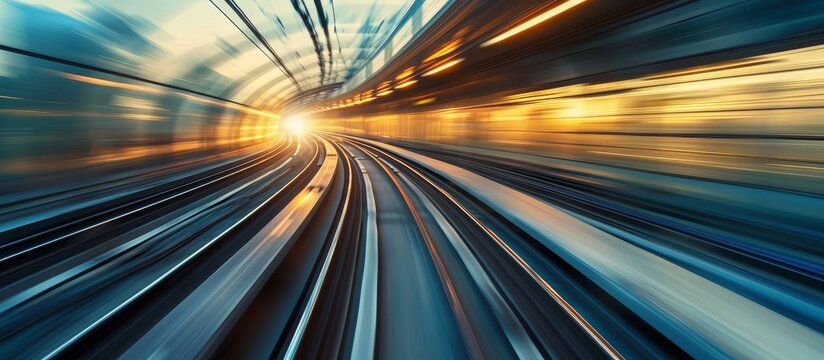 High-Speed Rush: Spectacular Capture of a Fast-Moving Train on a Thrilling, Fast-Moving Train Journey