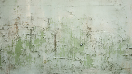 close up horizontal image of an old and ruined green painted wall background Generative AI