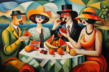 Cubist Portrait of a Silent Movie Star