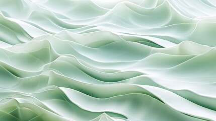 Obraz premium Wavy grass coated in ice and snow, seamlessly blending with the tranquil palette of fresh green and mint.