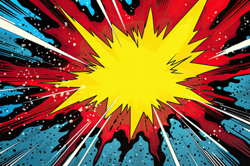 Comic book explosion background. Pop art style. Vector illustration