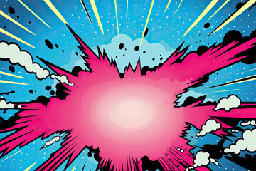 Comic book explosion background. Pop art style. Vector illustration