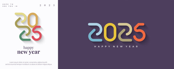 modern colorful 2025 new year poster. Premium vector background, for posters, calendars, greetings and New Year 2025 celebrations.
