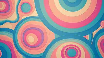 Blue & pink retro groovy background vector presentation design 