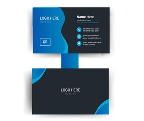 Double-sided creative business card template. Portrait and landscape orientation.