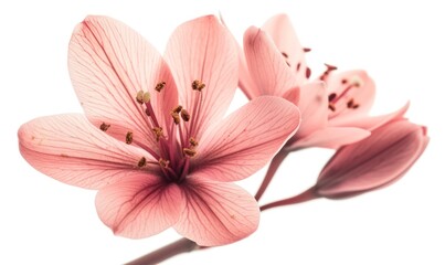 Pink flower isolated on white background cutout. Close-up. - obrazy, fototapety, plakaty
