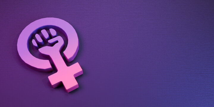 Wooden background for 8M, illuminated with violet and pink lights, fusing feminine strength with warmth, 3d illustration.