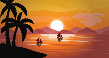 Beautiful Sunset illustration 