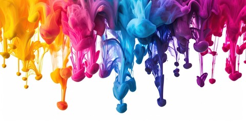 Colorful ink dripping on top.