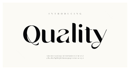 Quality Elegant Font Uppercase Lowercase and Number. Classic Lettering Minimal Fashion Designs. Typography modern serif fonts regular decorative vintage concept. vector illustration	
