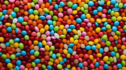Fototapeta na wymiar Skittles candy background texture wallpaper. Candy like skittles. An Alternative to Skittles. SmartSweets Sour Blast Buddies. Horizontal banner format