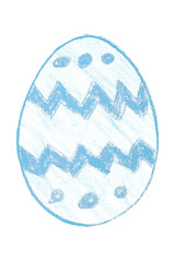 Drawing light blue Easter eggs isolated on transparent background.