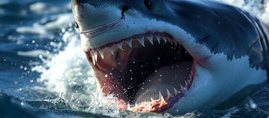 Great White Sharks' Jaws - A Captivating Encounter with the Mighty Great White Shark's Jaws