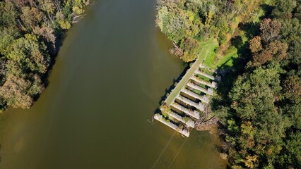 Richmond Aqueduct Historic Ruin on Seneca River at Montezuma Wildlife refuge in up state New York